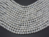 White Rainbow Moonstone, 8mm, Faceted Round-BeadXpert