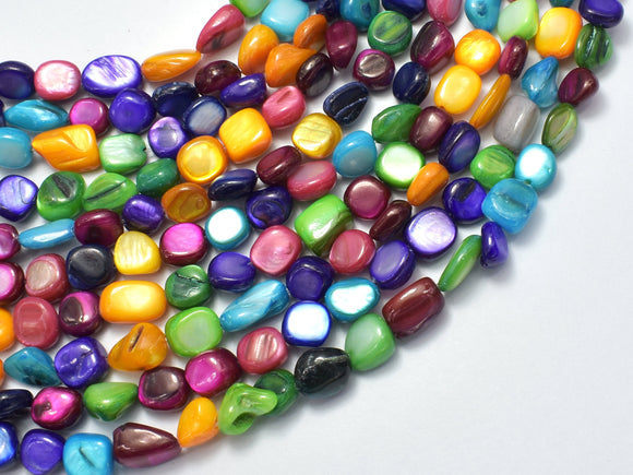 Mother of Pearl Beads, MOP, Multi Color 6-9mm Nugget-BeadXpert