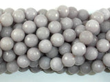 Jade Beads, Light Gray, 10mm(10.3mm) Faceted Round-Gems: Round & Faceted-BeadXpert