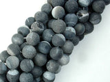 Druzy Agate Beads, Geode Beads, Black, 10mm(10.6mm) Round-Agate: Round & Faceted-BeadXpert