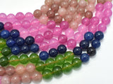 Jade - Multi Color, 8mm, Round, 15 Inch-BeadXpert