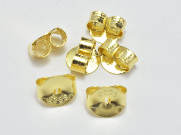 20pcs 24K Gold Vermeil Ear Nuts, 925 Sterling Silver Ear Nuts, Butterfly Backings-Metal Findings & Charms-BeadXpert