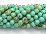 Shell Turquoise Howlite-Green, 6mm (6.5mm)-Gems: Round & Faceted-BeadXpert