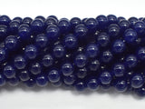 Jade - Dark Blue, 8mm, Round Beads, 14.5 Inch-BeadXpert