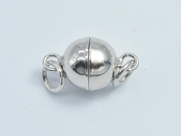 1pc 8mm 925 Sterling Silver Magnetic Ball Clasp, 14x8mm-BeadXpert