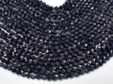 Blue Goldstone Beads, 6mm (5.5mm) Star Cut Faceted 13.5 Inch-Gems: Round & Faceted-BeadXpert