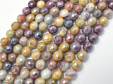 Mystic Coated Mookaite, 8mm Faceted Round, AB Coated-Gems: Round & Faceted-BeadXpert