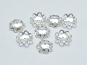 30pcs 925 Sterling Silver Bead Caps, 6mm Flower Bead Caps-Metal Findings & Charms-BeadXpert