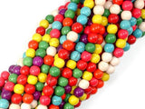 Howlite Beads, Multicolored, Round, 6mm-Gems: Round & Faceted-BeadXpert