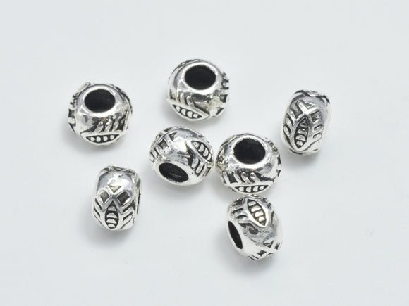 6pcs 925 Sterling Silver Beads-Antique Silver, 5mm Rondelle-Metal Findings & Charms-BeadXpert