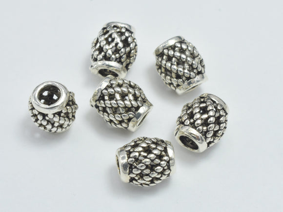 8pcs 925 Sterling Silver Beads-Antique Silver, Drum Beads-Metal Findings & Charms-BeadXpert