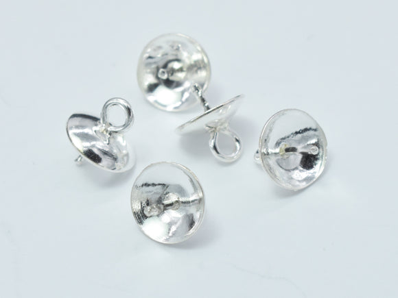10pcs 925 Sterling silver Cup, 6x6.5mm, For half hole beads-Metal Findings & Charms-BeadXpert
