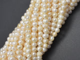 Fresh Water Pearl Beads-White, Potato, Approx. 4-5mm-Pearls & Glass-BeadXpert