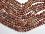 Red Amazonite Beads, 8mm, Round-BeadXpert