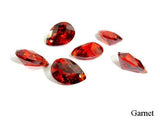 CZ beads, Faceted Pear, Pointed Back, 7x10mm-Cubic Zirconia-BeadXpert