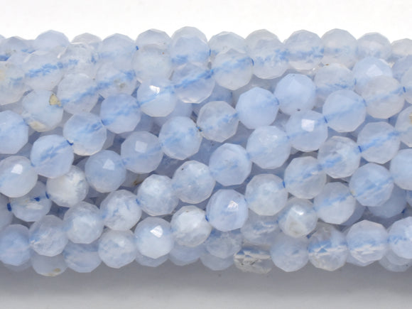 Blue Lace Agate, Blue Chalcedony, 3.5mm Micro Faceted-Gems: Round & Faceted-BeadXpert