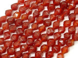 Carnelian Beads, 8mm (7.5mm) Star Cut Faceted Round Beads-Gems: Round & Faceted-BeadXpert