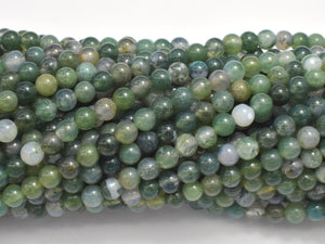 Moss Agate Beads, 4mm Round Beads-Gems: Round & Faceted-BeadXpert