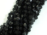 Black Onyx Beads, 6mm Star Cut Faceted Round, 14 Inch-Gems: Round & Faceted-BeadXpert