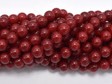 Jade Beads, Red, 8mm Round Beads-BeadXpert