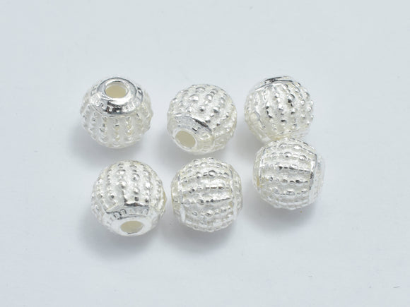 2pcs 925 Sterling Silver Beads, 5.5mm Round Beads-Metal Findings & Charms-BeadXpert
