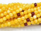 Amber Resin-Yellow, 6mm Round Beads, 23 Inch, Approx 108 beads-Gems: Round & Faceted-BeadXpert