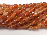 Carnelian Beads, 6mm Faceted Prism Double Point Cut-Gems: Round & Faceted-BeadXpert