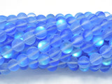 Matte Mystic Aura Quartz-Blue, 6mm (6.5mm) Round-Gems: Round & Faceted-BeadXpert