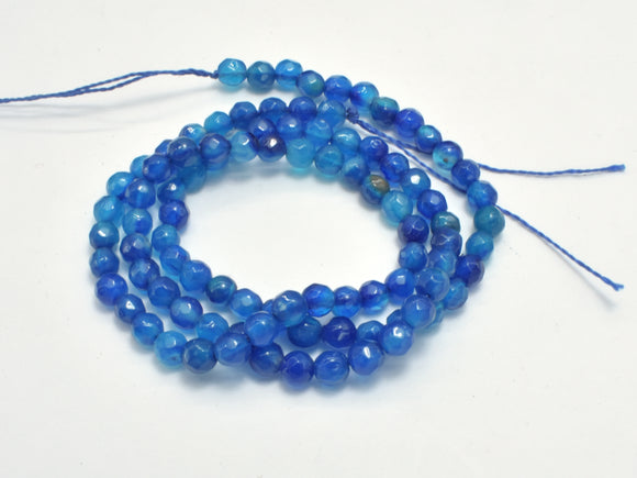 Agate Beads-Blue, 4mm Faceted Round, 15 Inch-Gems: Round & Faceted-BeadXpert