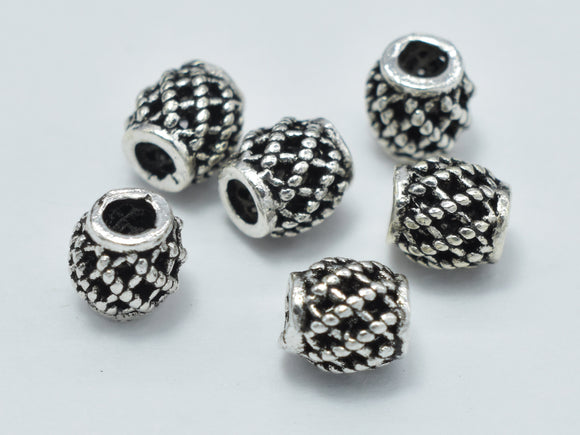 10pcs 925 Sterling Silver Beads, Drum Beads, Spacer Beads, 4x4.5mm-Metal Findings & Charms-BeadXpert