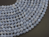 Blue Chalcedony Beads, Blue Lace Agate Beads, 6mm Round Beads-BeadXpert