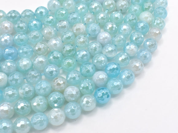 Mystic Coated Agate-Light Blue, 8mm Faceted-Gems: Round & Faceted-BeadXpert