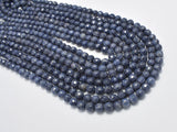 Blue Sapphire Beads, 6mm (6.4mm) Faceted Round, 18 Inch-Gems: Round & Faceted-BeadXpert