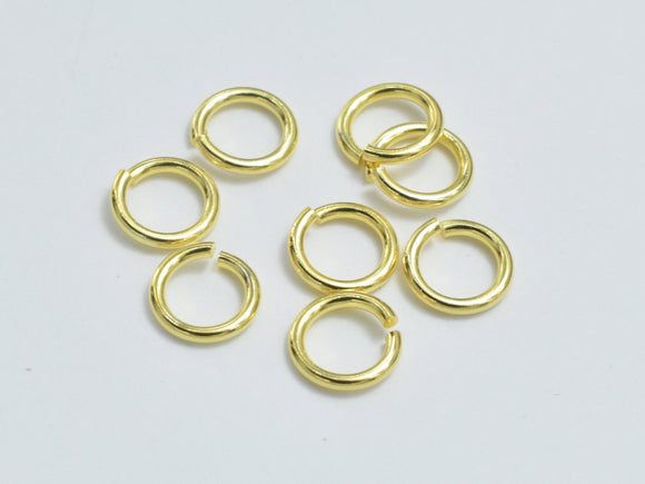 50pcs 24K Gold Vermeil Open Jump Ring, 925 Sterling Silver Open Jump Ring, 4mm-Metal Findings & Charms-BeadXpert