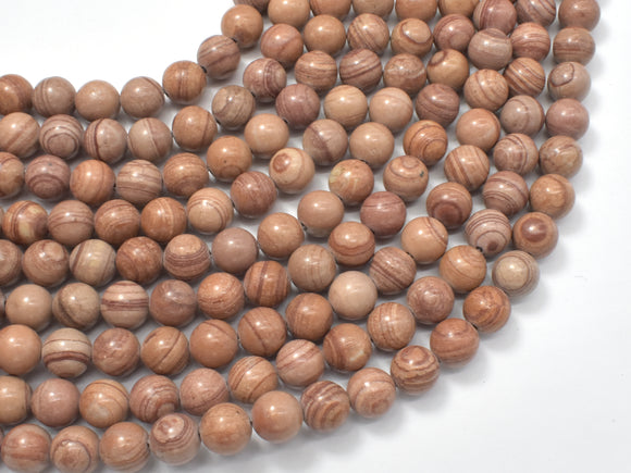 Pink Banded Jasper, 8mm, Round Beads-Gems: Round & Faceted-BeadXpert