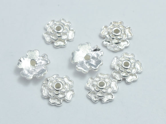 10pcs 925 Sterling Silver Bead Caps, 5.2x1.8mm Flower Bead Caps-Metal Findings & Charms-BeadXpert