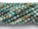 Natural Chrysocolla, 3.3-3.5mm Micro Faceted Round-Gems: Round & Faceted-BeadXpert