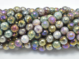 Mystic Coated Indian Agate, Fancy Jasper, 8mm (8.3mm) Faceted Round, AB Coated-Gems: Round & Faceted-BeadXpert