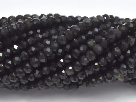 Rainbow Obsidian Beads, 2x2.8mm Micro Faceted Rondelle-Gems:Assorted Shape-BeadXpert