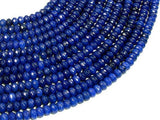 Dark Blue Jade, Approx 4 x 6mm Faceted Rondelle-Gems:Assorted Shape-BeadXpert