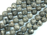 Gray Picture Jasper, Round, 12mm-Gems: Round & Faceted-BeadXpert