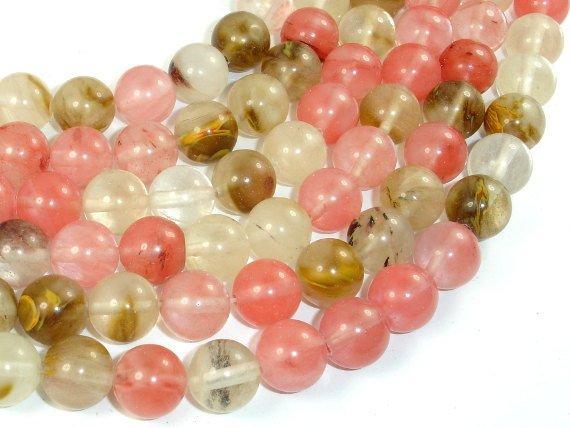 Fire Cherry Quartz Beads, 12mm, Round Beads-Gems: Round & Faceted-BeadXpert
