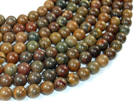 Wealth Stone Jasper Beads, 10mm (9.5mm) Round Beads-Gems: Round & Faceted-BeadXpert