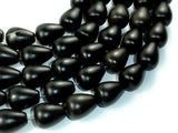 Matte Black Stone, Teardrop Beads-Gems: Nugget,Chips,Drop-BeadXpert