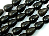 Matte Black Stone, Teardrop Beads-Gems: Nugget,Chips,Drop-BeadXpert