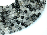 Black Rutilated Quartz Beads, 6mm Round Beads-Gems: Round & Faceted-BeadXpert