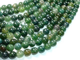 Moss Agate Beads, 8mm, Green, Round Beads-Gems: Round & Faceted-BeadXpert