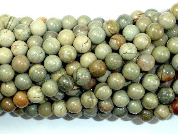 Silver Leaf Jasper Beads, 6mm Round Beads-Gems: Round & Faceted-BeadXpert