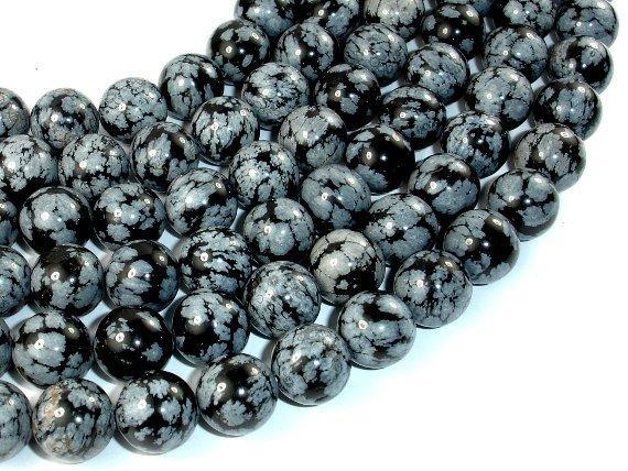 Snowflake Obsidian Beads, 12mm Round Beads-Gems: Round & Faceted-BeadXpert