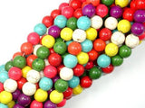 Howlite Beads, Multicolored, Round, 8mm-Gems: Round & Faceted-BeadXpert